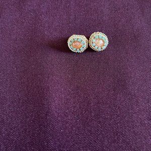 Francesca’s Gold, Pink & Turquoise Rhinestone Stud Earrings {DEAL!🌹3 for $15🌷}
